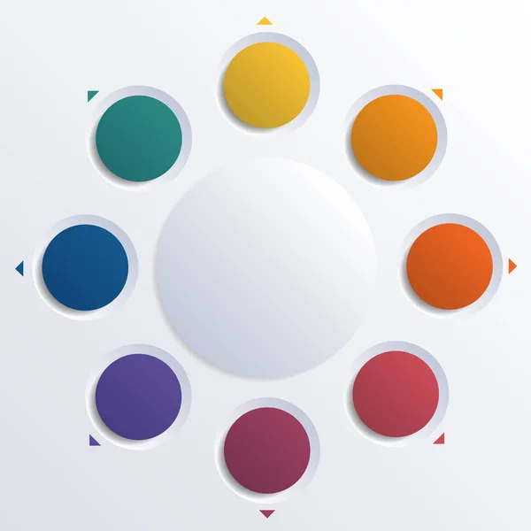 Kleur cirkels infographic acht posities — Stockfoto