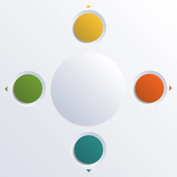 Kleur cirkels infographic vier posities — Stockfoto