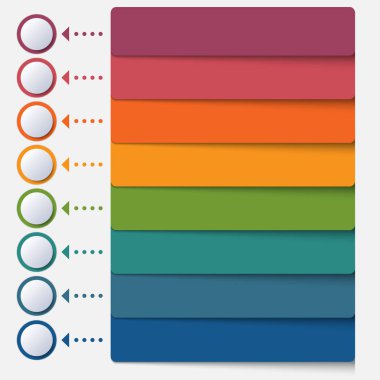 Template infographic color strips 8 positions clipart