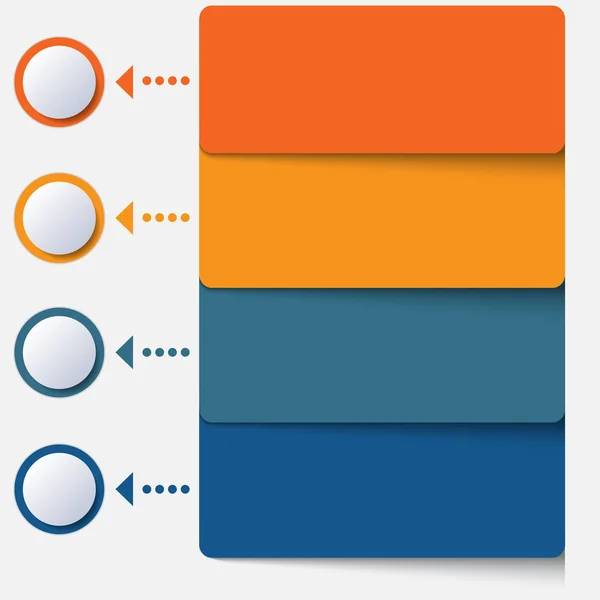 Sjabloon infographic kleur strips 4 posities — Stockfoto