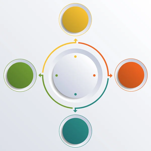 Šablona infografika barevné kruhy kulatý kruh 4 pozice — Stock fotografie