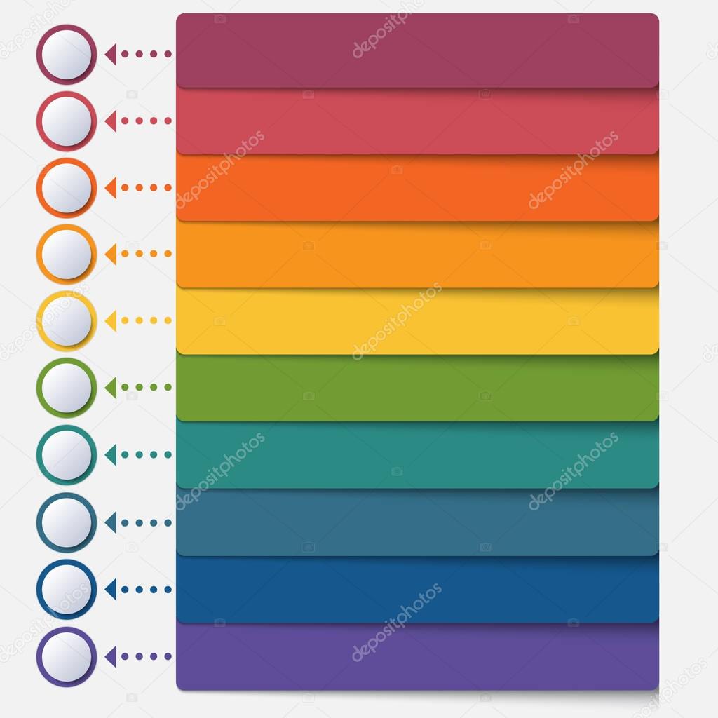 Template infographic color strips for positions