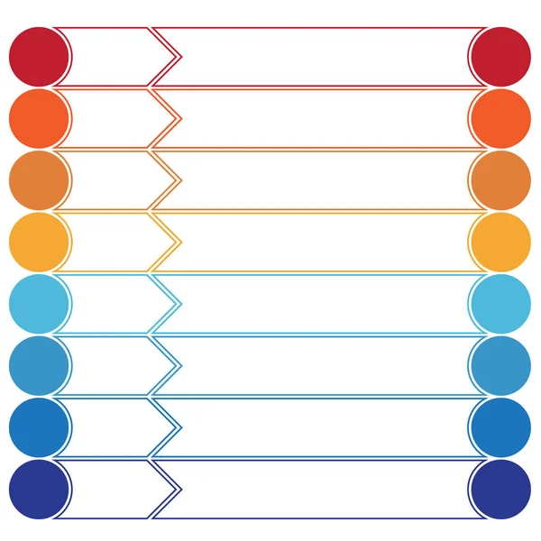 Szablon Diagram kolor strzałek i okręgi 8 pozycji — Zdjęcie stockowe