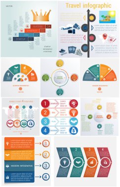 10 evrensel şablonları öğelerini Infographics kavramsal cycl ayarla