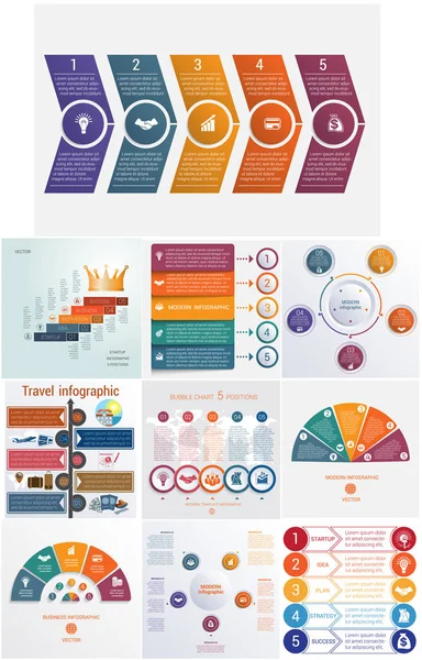 Set Universelle Vorlagen Elemente Infografik Konzeptionelle Zyklische Prozesse Für Positionen — Stockvektor