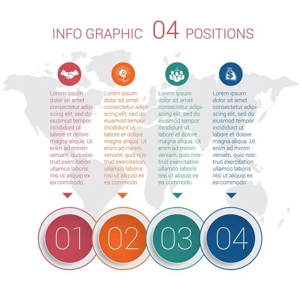 Diyagram bilgi grafik. Vektör Şablon 4 pozisyonlar