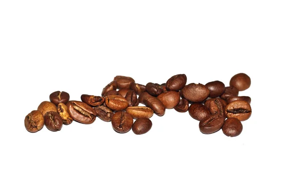 Coffee Grains fried ona white background. Macro — Stock Photo, Image