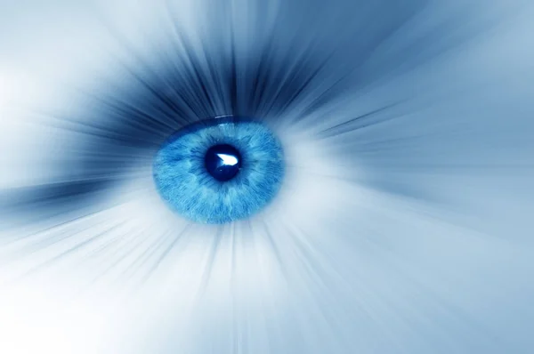 Beautiful blue eye with diverge rays in all directions, abstrac