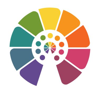 Yarım daire şablon Infographic adım adım 9 pozisyonlar