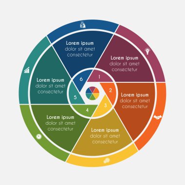 Vektör çizim evrensel düz şablon öğeleri Infographic