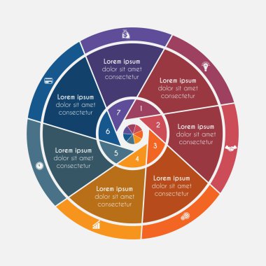 Vektör çizim evrensel düz şablon öğeleri Infographic