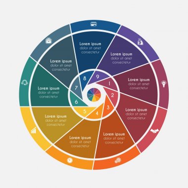 Vektör çizim evrensel düz şablon öğeleri Infographic