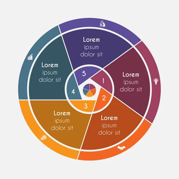 Vector illustratie universele platte sjabloon elementen Infographic — Stockvector