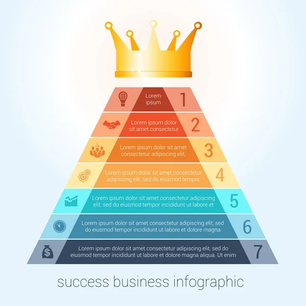 Infographic succes business moderne sjabloon voor 7 stappen. — Stockvector