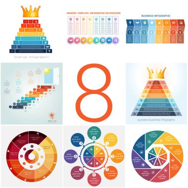 Evrensel şablonları öğelerini Infographics ayarla 