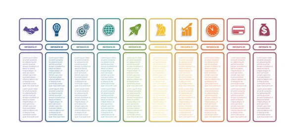 Επιχειρηματικό πρότυπο infographics με 10 επιλογές — Διανυσματικό Αρχείο