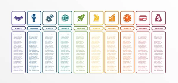 Plantilla de infografías empresariales con 10 opciones — Vector de stock