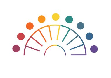 Metin için dokuz konumda rengarenk satırlardan gelen bilgi grafikleri şablonu.