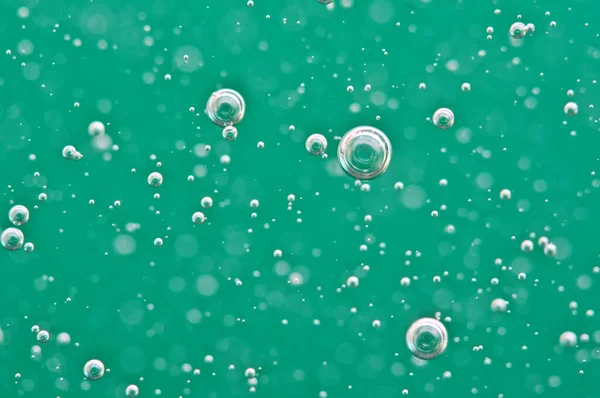 Bąbelki Tlenu Lub Powietrza Płynie Makro Pęcherzyki Tlenu Wodzie Turkusowe — Zdjęcie stockowe