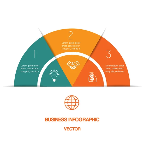 Infografía Semicírculo Color Plantilla Con Áreas Texto Posiciones — Archivo Imágenes Vectoriales