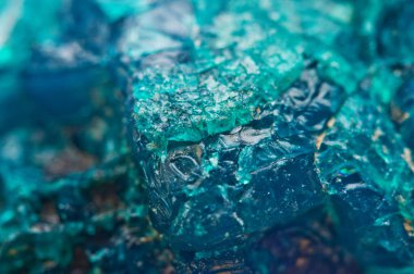 Doğal kristal. Kristal arka plan. Makro. Mineral turkuaz