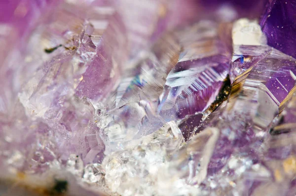 Cristalli Struttura Della Pietra Bellissimo Sfondo Materiale Naturale Viola Macro — Foto Stock