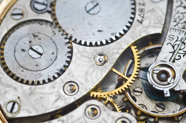 Meccanismo Ingranaggi Vecchio Orologio Concetto Lavoro Squadra Idea Tecnologia Eternità — Foto Stock