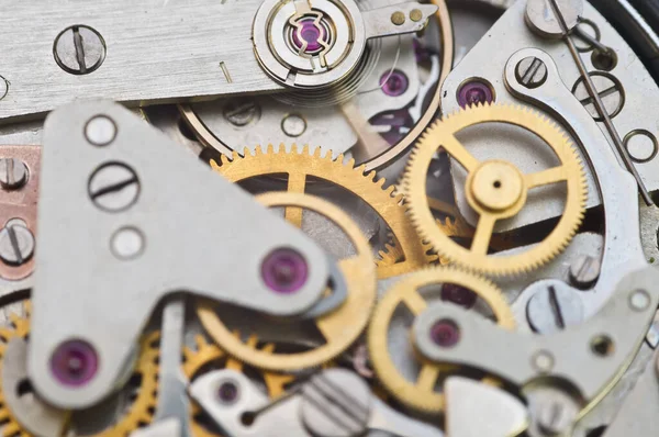 Uhrwerk Zahnräder Einer Alten Uhr Teamwork Konzept Idee Technologie Ewigkeit — Stockfoto