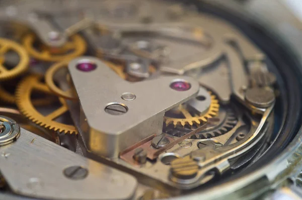 Meccanismo Ingranaggi Vecchio Orologio Concetto Lavoro Squadra Idea Tecnologia Eternità — Foto Stock