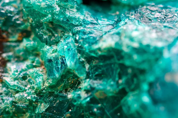 Cristallo Naturale Sfondo Cristallo Macro Turchese Minerale — Foto Stock