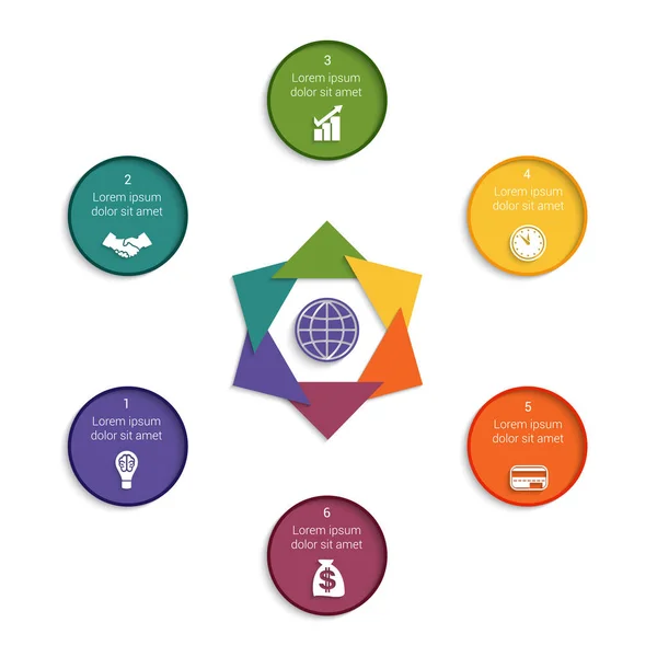 Kolorowy Nowoczesny Szablon Infografiki Pozycji Możliwych Wykorzystania Projektach Biznesowych Workflow — Wektor stockowy