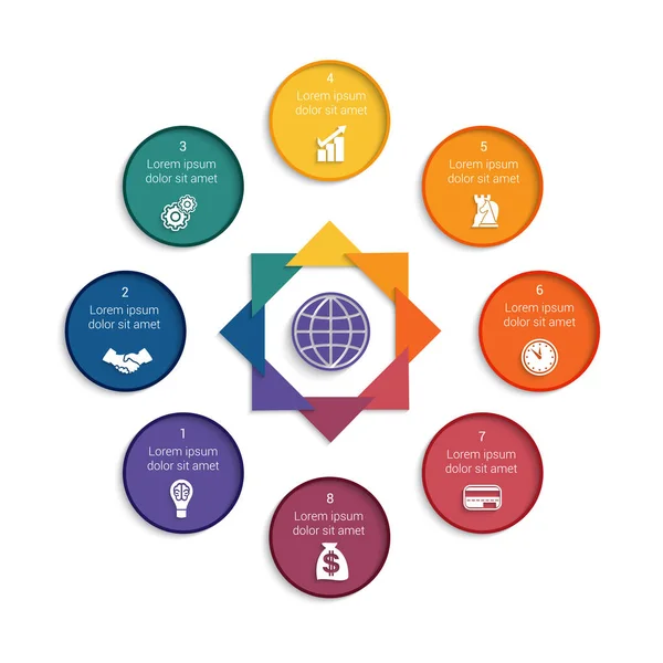 Kleurrijke Moderne Sjabloon Voor Infographic Posities Mogelijk Gebruiken Voor Projecten — Stockvector