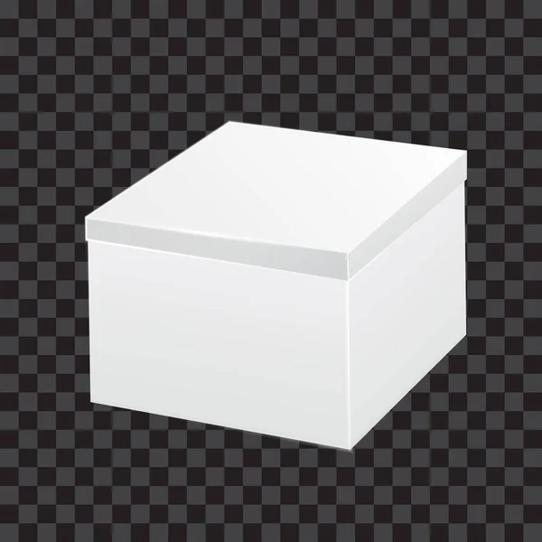 Bílá Uzavřená Dárková Krabice Prázdninové Projekty Černobílý Vektorový Obraz Průhledností — Stockový vektor