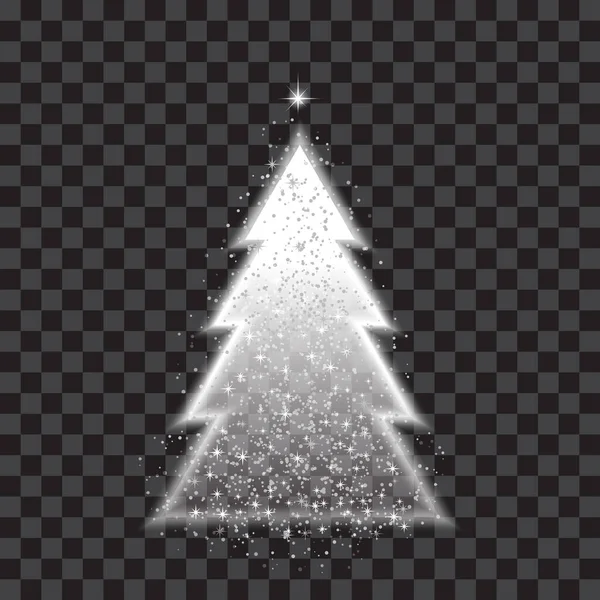 新年やクリスマスプロジェクト 新年の木のためのテンプレート 透明度のある黒と白のベクトル画像 — ストックベクタ