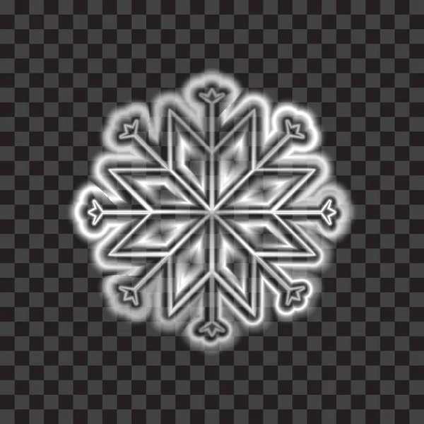 Sjabloon Voor Nieuwjaar Kerstproject Sneeuwvlok Zwart Wit Vectorbeeld Met Transparantie — Stockvector