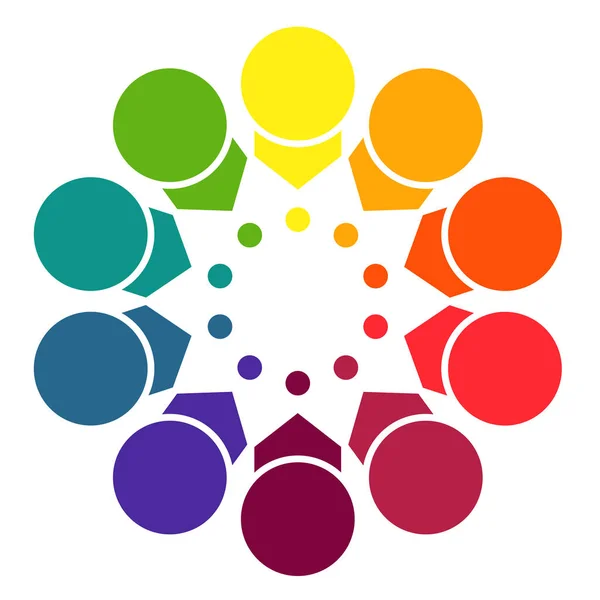 Kleurrijke Heldere Template Voor Infographics Van Pijlen Cirkels Met Schaduw — Stockfoto