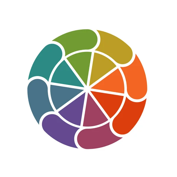 Plantilla Gráficos Circulares Colores Anillo Para Infografías Proceso Cíclico Circular — Foto de Stock