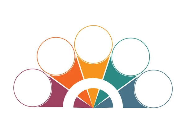 Kleurrijke Halve Cirkel Cirkels Voor Posities Model Voor Kleureninfographics — Stockfoto