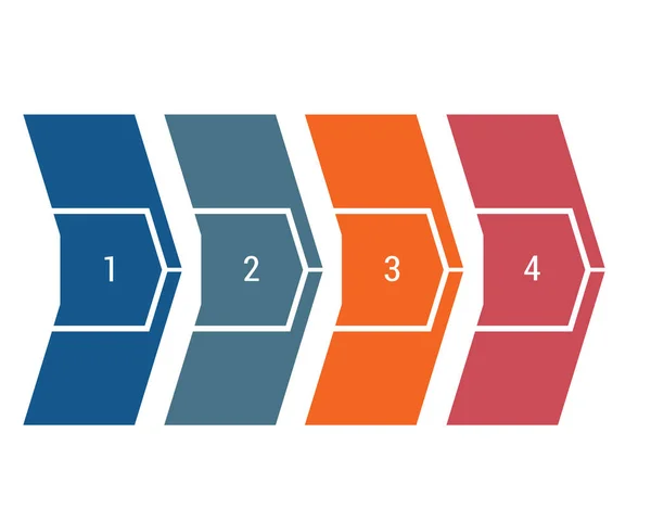 Setas Cores Numeradas Horizontais Infográficos Modelo Posições Para Texto — Fotografia de Stock