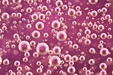 Nar sıvısında küçük ve büyük oksijen kabarcıkları