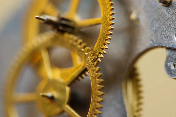 Cog Wheels Yellow Gears Clockwork Concept Time Teamwork Success — Stock Photo, Image