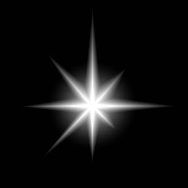 Template New Year Christmas Project Christmas Star Black Background — Stock Photo, Image