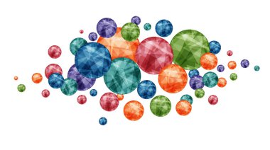 Çokgen renkli daireler. Projeler için genel arkaplan.