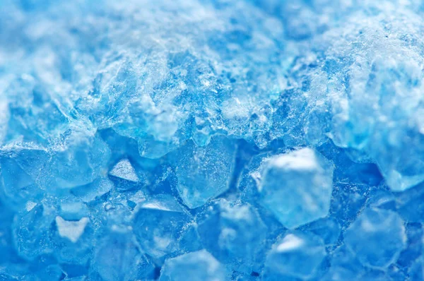 蓝色水晶冬季项目的凉爽背景 冰的背景 — 图库照片