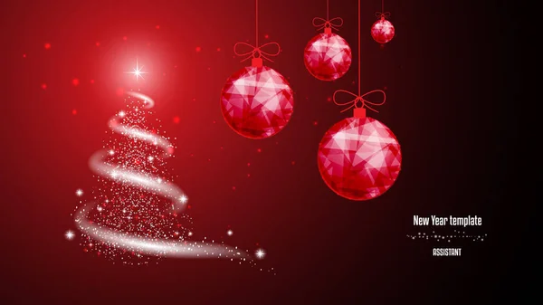 Шаблон Новогоднего Рождественского Проекта Снег Звезды Новогодняя Елка Метель Новогодние — стоковый вектор