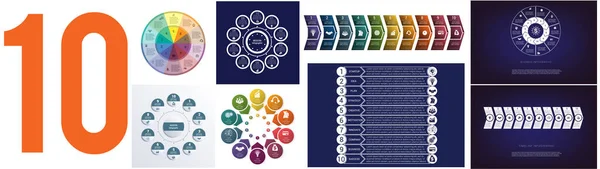 Set Universele Sjablonen Voor Infographics Conceptuele Cyclische Processen Voor Posities — Stockvector