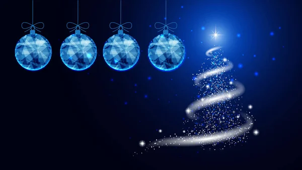 Background New Year Christmas Project Snow Stars New Year Tree — Stock Photo, Image