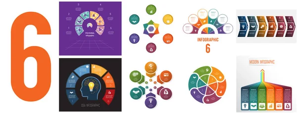 Set Universal Templates Infographics Conceptual Cyclic Processes Positions Possible Use — Stock Vector