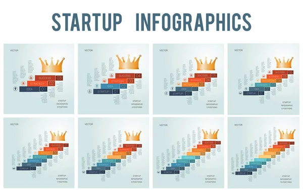 Modelos Para Projetos Negócios Sucesso Inicialização Para Posições Infográficos Conceituais — Vetor de Stock