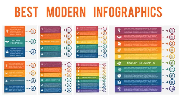 Infographie Moderne Bandes Options Bannière Pour Les Processus Métier Workflow — Image vectorielle